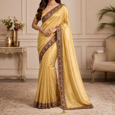 Premium Dupion Silk Saree with Blouse Piece | Soft & Elegant Traditional Wear for Wedding, Eid & Party